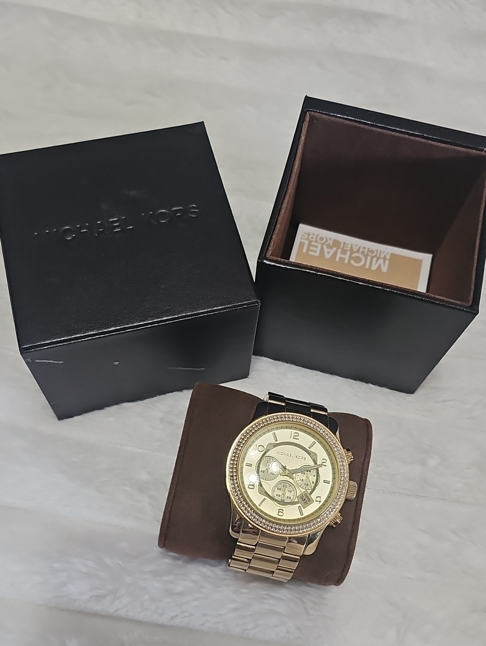 Michael Kors Gold-Tone Woman's Chronograph Bracelet Watch